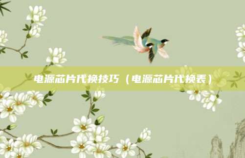电源芯片代换技巧(电源芯片代换表)