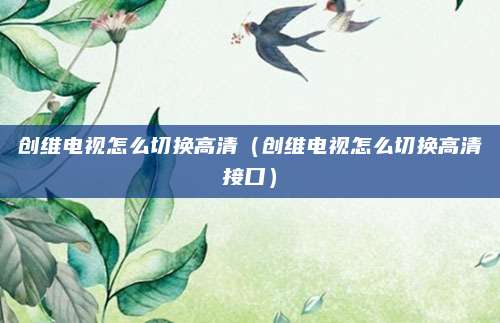 创维电视怎么切换高清(创维电视怎么切换高清接口)