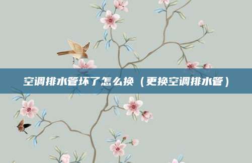 空调排水管坏了怎么换（更换空调排水管）