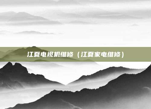 江夏电视机维修（江夏家电维修）