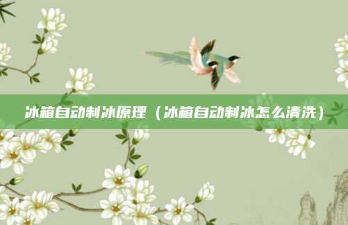 冰箱自动制冰原理(冰箱自动制冰怎么清洗)
