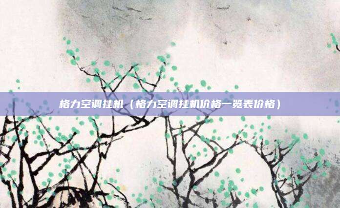格力空调挂机(格力空调挂机价格一览表价格)