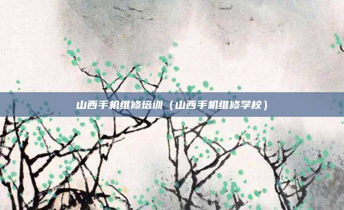 山西手机维修培训(山西手机维修学校)