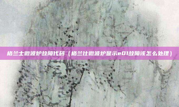 格兰士微波炉故障代码(格兰仕微波炉显示e01故障该怎么处理)