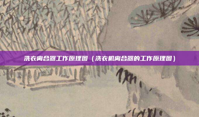 洗衣离合器工作原理图（洗衣机离合器的工作原理图）