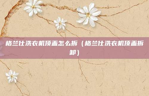 格兰仕洗衣机顶盖怎么拆（格兰仕洗衣机顶盖拆卸）