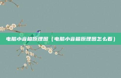 电脑小音箱原理图(电脑小音箱原理图怎么看)