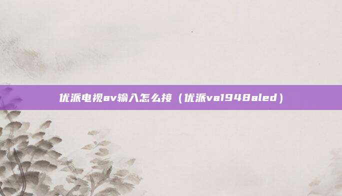 优派电视av输入怎么接（优派va1948aled）