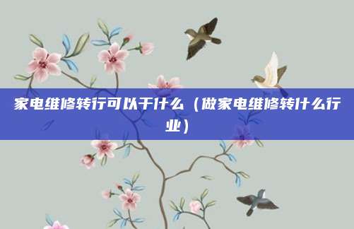 家电维修转行可以干什么(做家电维修转什么行业)