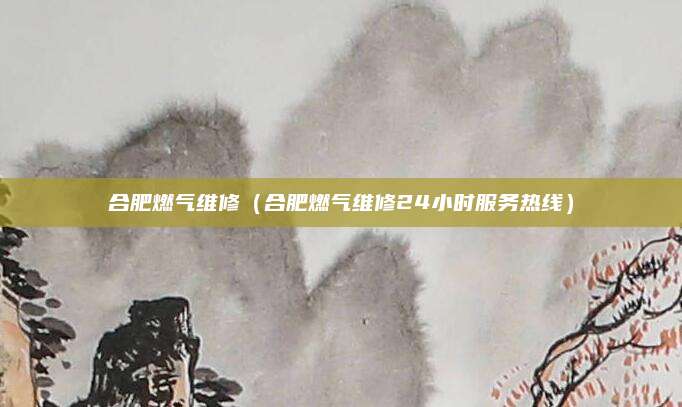 合肥燃气维修(合肥燃气维修24小时服务热线)