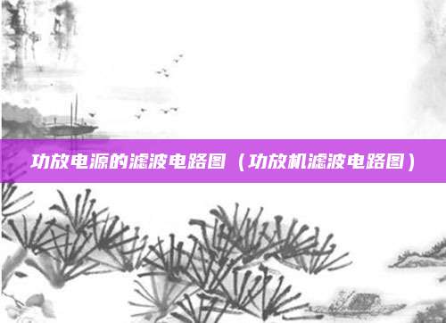 功放电源的滤波电路图（功放机滤波电路图）