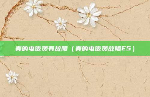 美的电饭煲有故障(美的电饭煲故障E5)