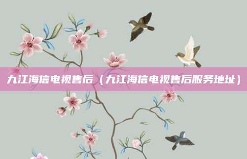 九江海信电视售后(九江海信电视售后服务地址)