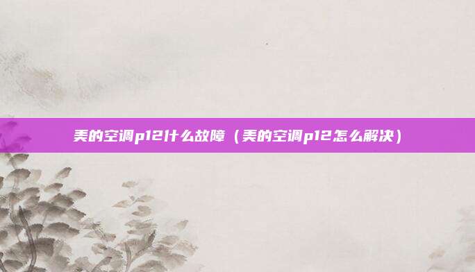 美的空调p12什么故障(美的空调p12怎么解决)