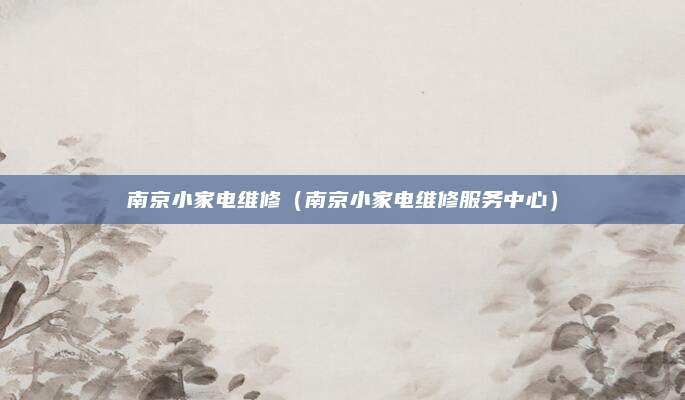 南京小家电维修（南京小家电维修服务中心）