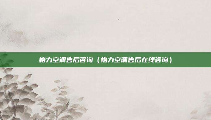 格力空调售后咨询(格力空调售后在线咨询)