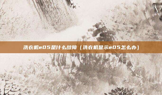 洗衣机e05是什么故障(洗衣机显示e05怎么办)