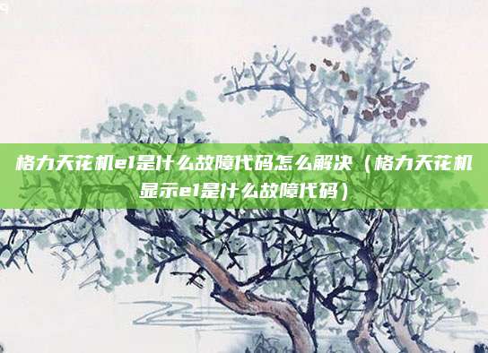 格力天花机e1是什么故障代码怎么解决（格力天花机显示e1是什么故障代码）