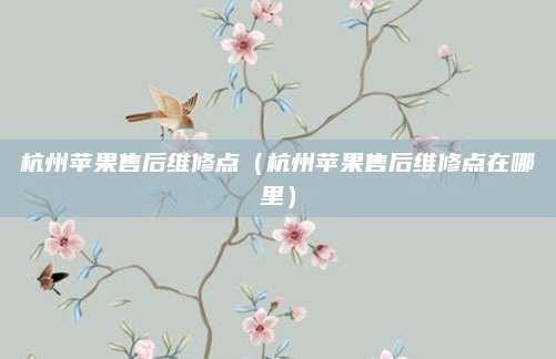 杭州苹果售后维修点(杭州苹果售后维修点在哪里)