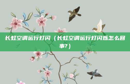 长虹空调运行灯闪(长虹空调运行灯闪烁怎么回事?)