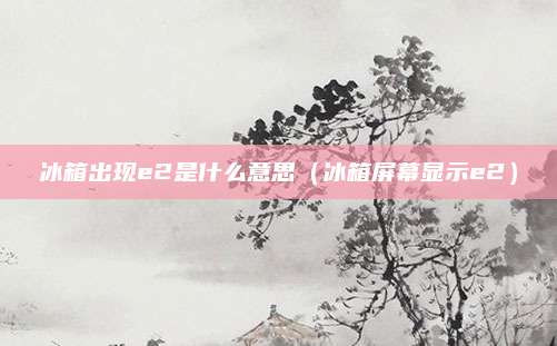 冰箱出现e2是什么意思（冰箱屏幕显示e2）