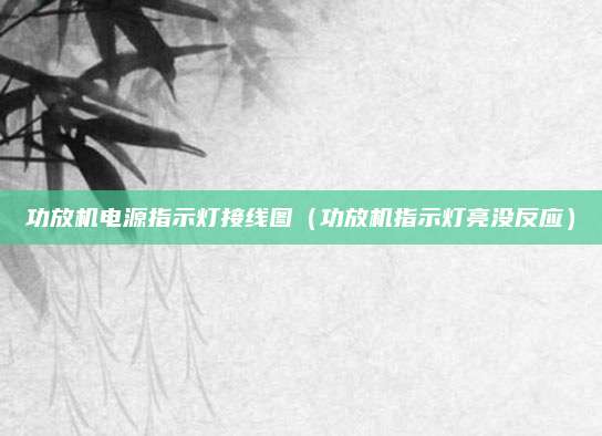 功放机电源指示灯接线图(功放机指示灯亮没反应)