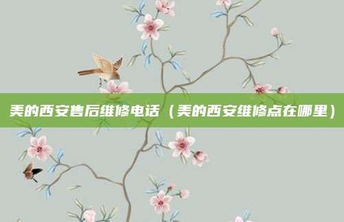 美的西安售后维修电话（美的西安维修点在哪里）