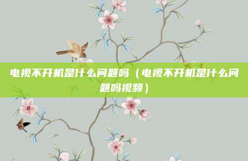电视不开机是什么问题吗（电视不开机是什么问题吗视频）