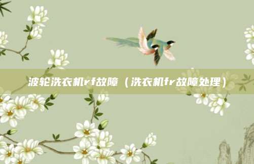 波轮洗衣机rf故障（洗衣机fr故障处理）