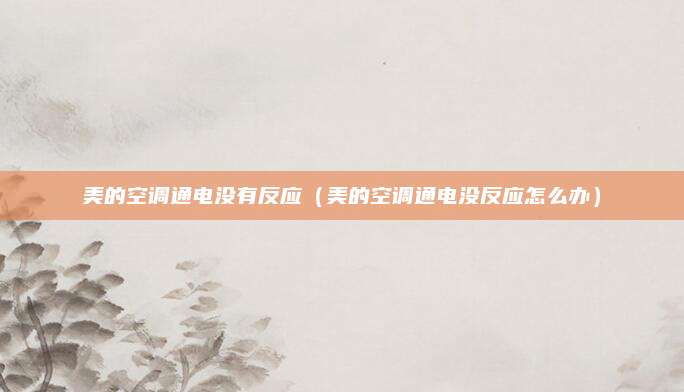 美的空调通电没有反应（美的空调通电没反应怎么办）