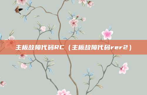 主板故障代码RC（主板故障代码rer2）