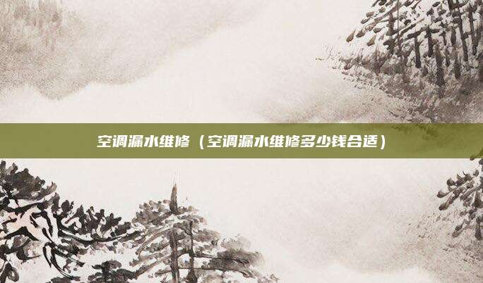 空调漏水维修（空调漏水维修多少钱合适）