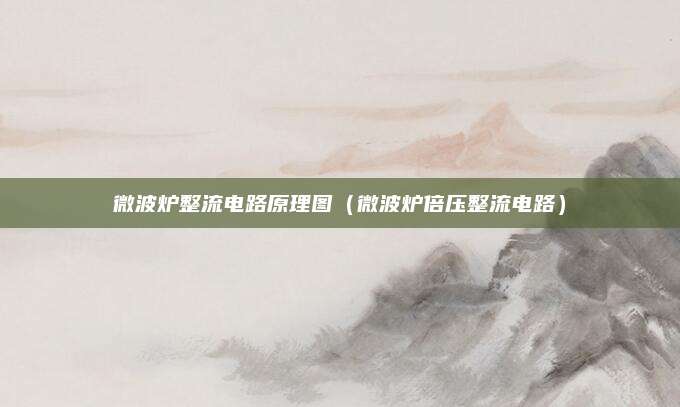 微波炉整流电路原理图(微波炉倍压整流电路)