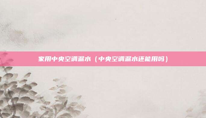 家用中央空调漏水(中央空调漏水还能用吗)