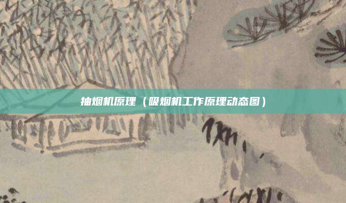 抽烟机原理（吸烟机工作原理动态图）