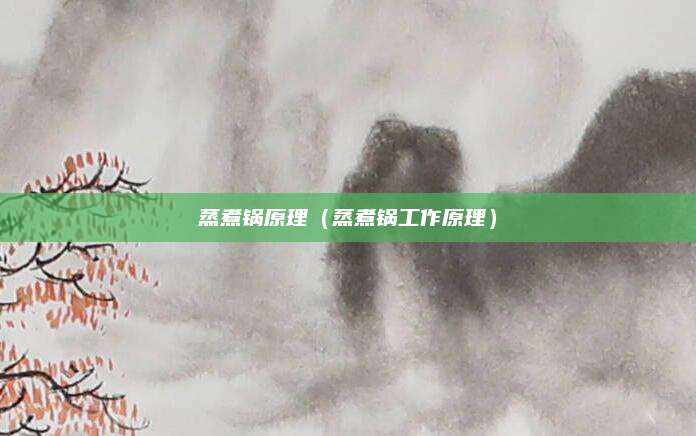 蒸煮锅原理（蒸煮锅工作原理）
