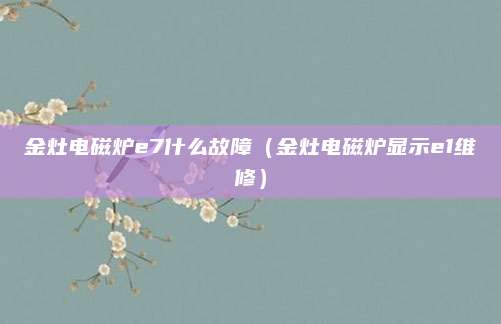 金灶电磁炉e7什么故障(金灶电磁炉显示e1维修)