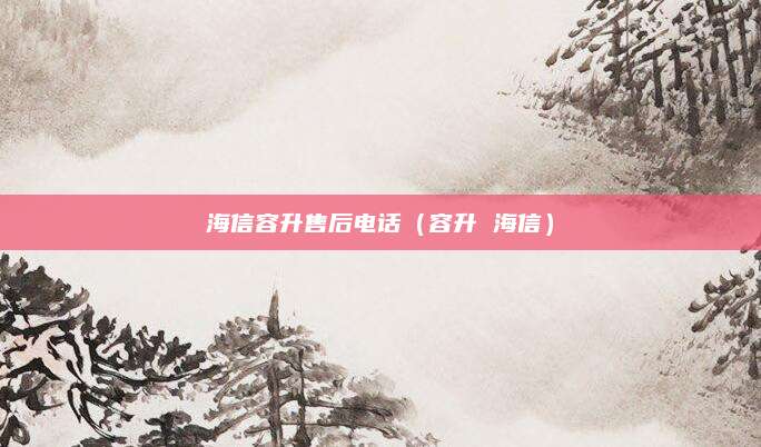 海信容升售后电话（容升 海信）