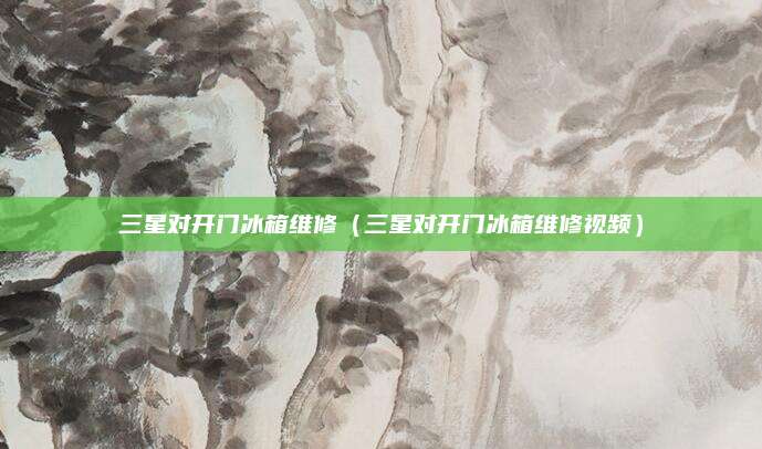 三星对开门冰箱维修（三星对开门冰箱维修视频）