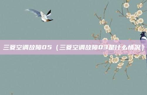 三菱空调故障05(三菱空调故障03是什么情况)