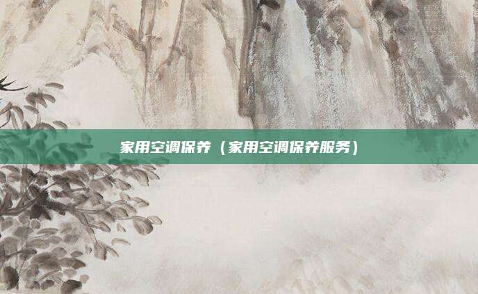 家用空调保养(家用空调保养服务)