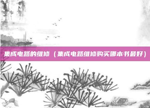 集成电路的维修(集成电路维修购买哪本书最好)