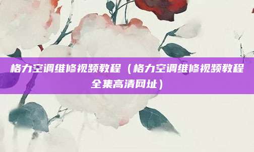 格力空调维修视频教程(格力空调维修视频教程全集高清网址)