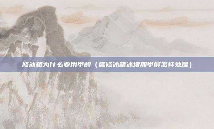 修冰箱为什么要用甲醇（维修冰箱冰堵加甲醇怎样处理）