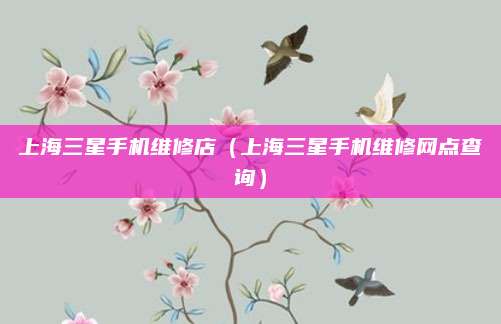 上海三星手机维修店(上海三星手机维修网点查询)