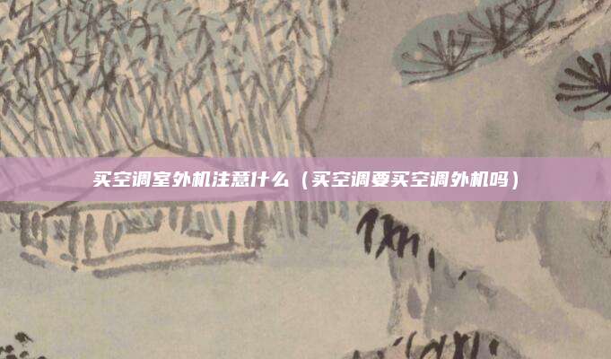 买空调室外机注意什么（买空调要买空调外机吗）