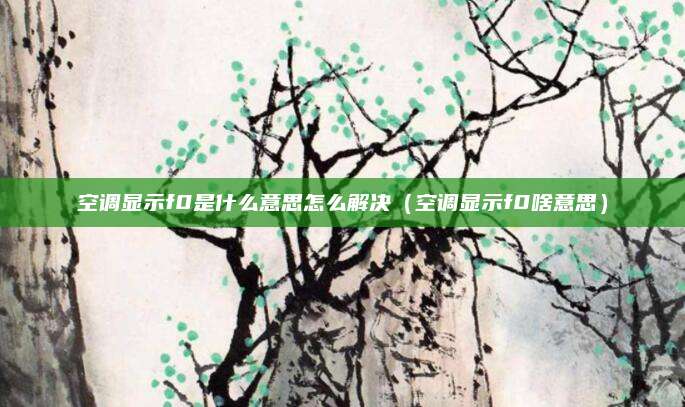 空调显示f0是什么意思怎么解决（空调显示f0啥意思）