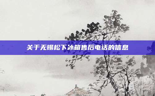 关于无锡松下冰箱售后电话的信息