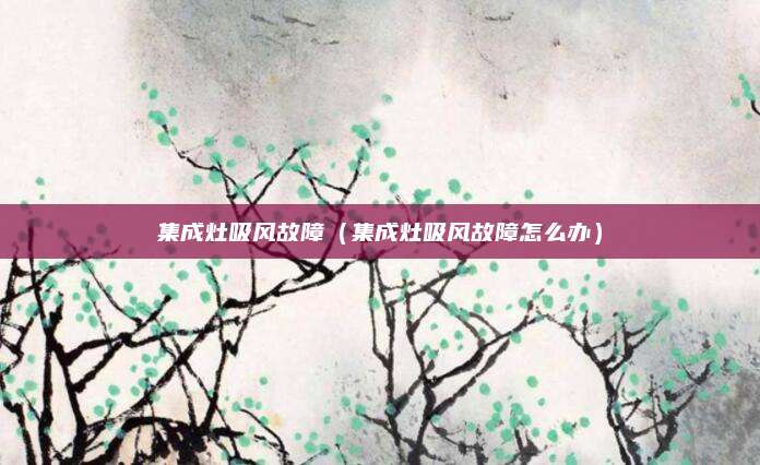 集成灶吸风故障(集成灶吸风故障怎么办)
