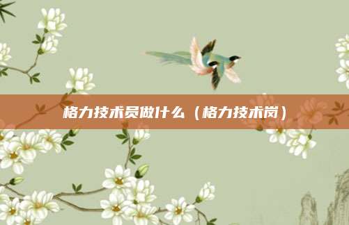 格力技术员做什么（格力技术岗）